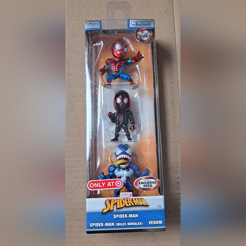 Marvel Spider-Man Action Figure Set - Red, Black, Blue
